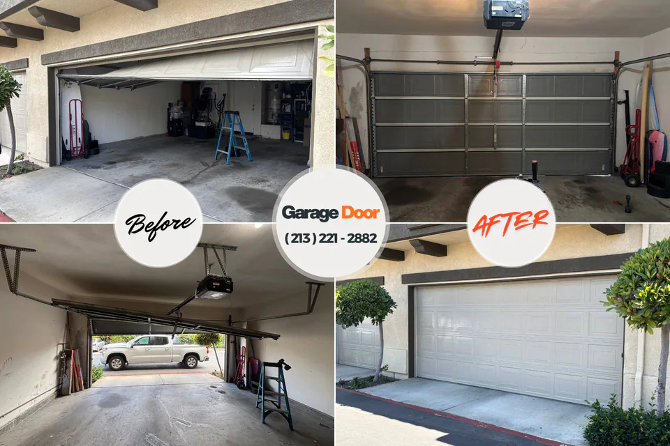 Before and after: garage door repair Holt, AL